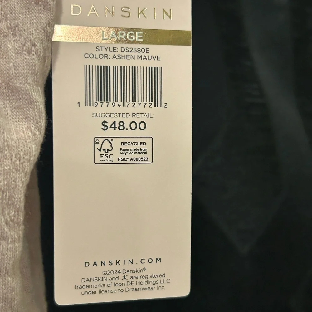 DANSKIN 2pc Knitted Gauze Ashen Pink Pajama Set Womens Size Large NWTS
